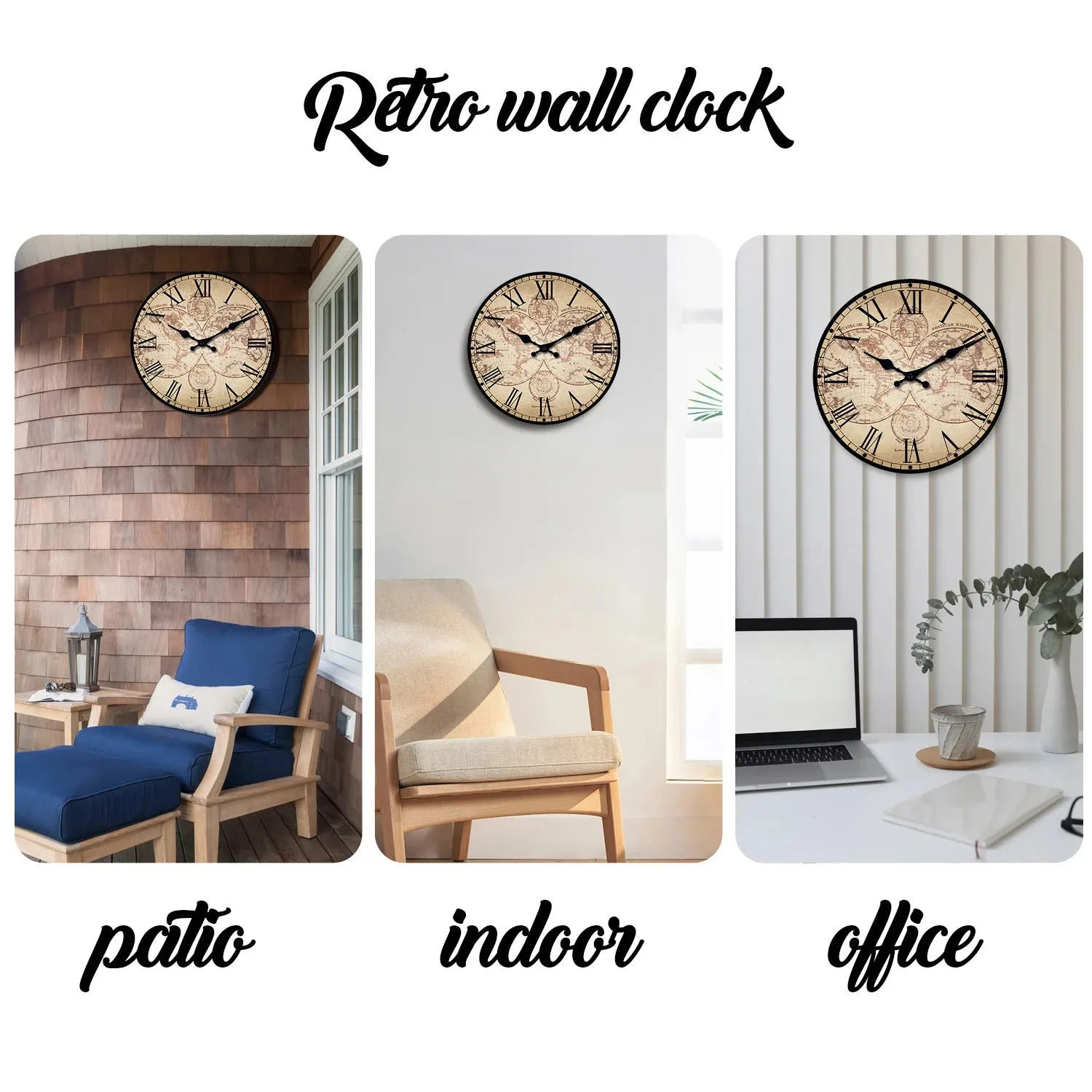 Horloge Murale Design en Bois avec Motif Boussole | Élégante Décoration Nautique pour Intérieur
