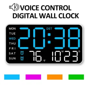 Horloge Murale Numérique avec Affichage Complet et Télécommande | Double Alarme pour Confort Quotidien