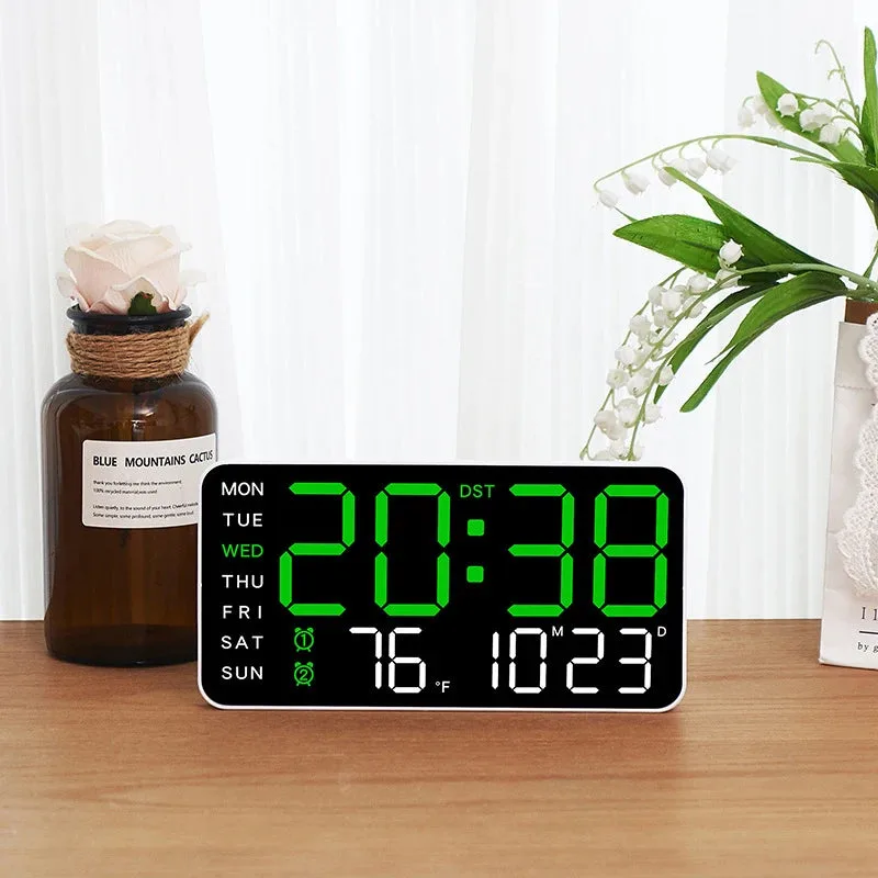 Horloge Murale Numérique avec Affichage Complet et Télécommande | Double Alarme pour Confort Quotidien