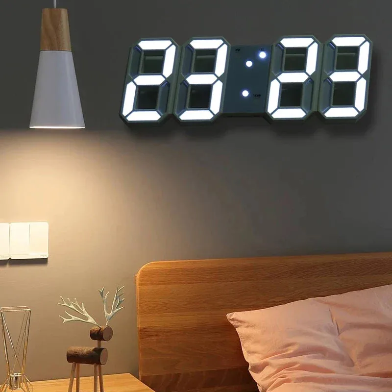 Digitale led wandklok, modern ontwerp