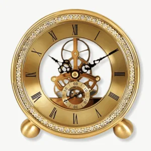 Horloge à Poser Mécanique Dorée