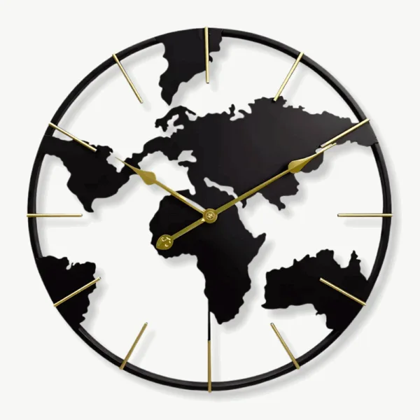Horloge murale Carte du monde