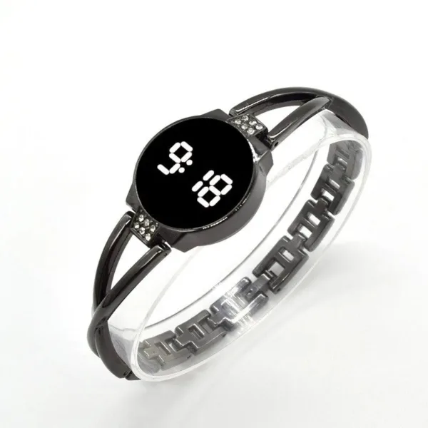Montre Femme Élégante à LED Tactile avec Bracelet en Cuir Végétalien | Accessoire Pratique et Durable pour un Style Raffiné