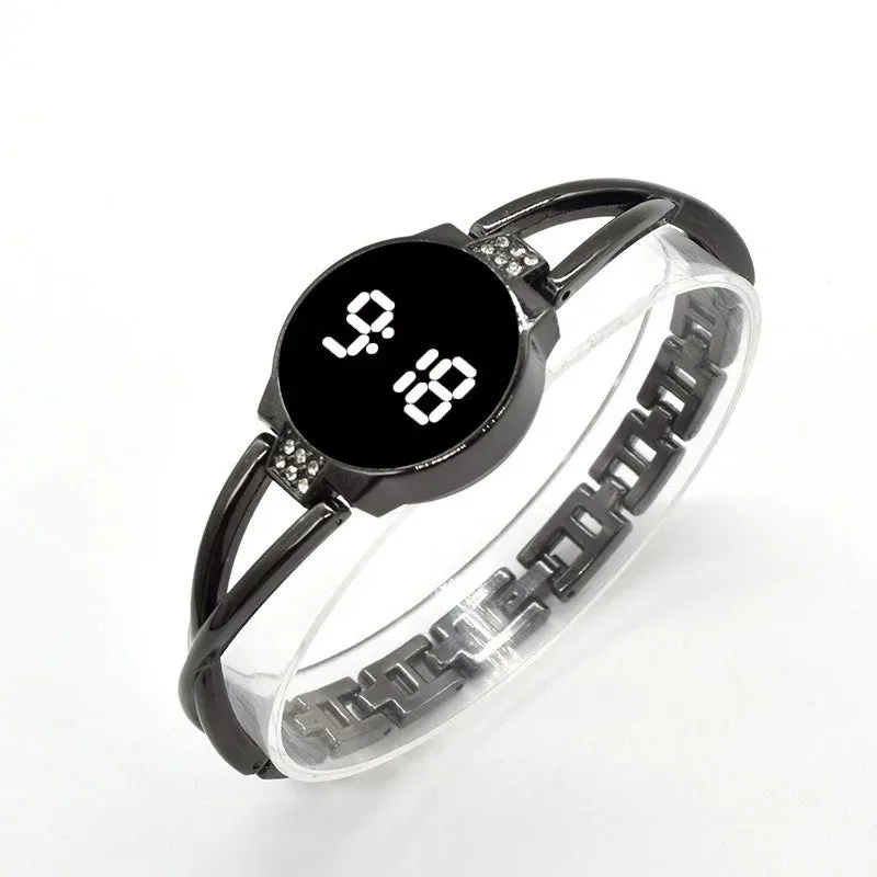 Montre Femme Élégante à LED Tactile avec Bracelet en Cuir Végétalien | Accessoire Pratique et Durable pour un Style Raffiné