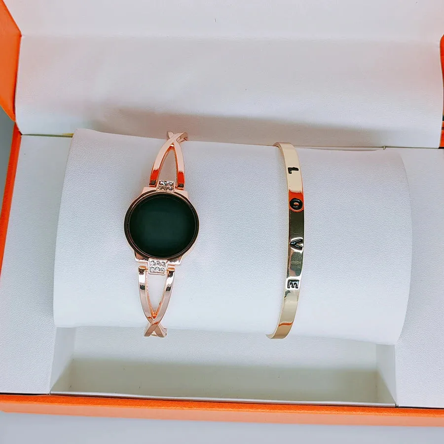 Montre Femme Élégante à LED Tactile avec Bracelet en Cuir Végétalien | Accessoire Pratique et Durable pour un Style Raffiné