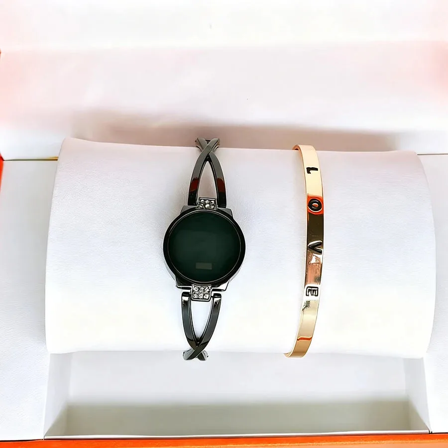 Montre Femme Élégante à LED Tactile avec Bracelet en Cuir Végétalien | Accessoire Pratique et Durable pour un Style Raffiné