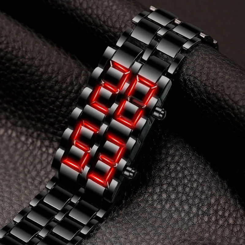 Montre Homme en Métal avec Affichage LED et Fonction Alarme | Élégante et Durable pour un Style Quotidien
