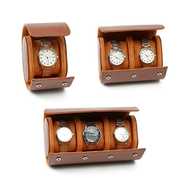 Organisateur de Montres en Cuir Vintage avec 3 Compartiments | Rangement Élégant pour Voyager et Protéger vos Montres
