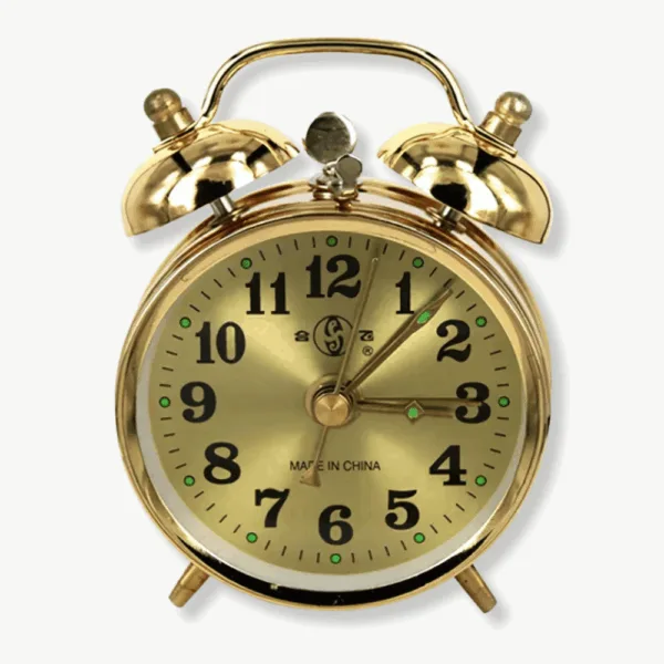 Vintage wekker klok, goud of zilver