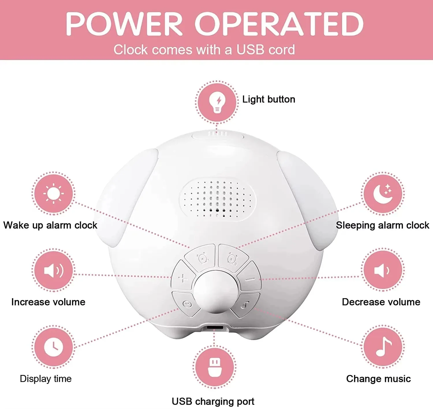 Réveil Numérique Enfant | Horloge LED Intelligente avec Fonction Snooze | Design Mignon pour un Réveil Doux