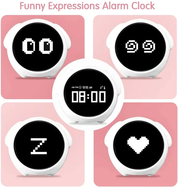 Réveil Numérique Enfant | Horloge LED Intelligente avec Fonction Snooze | Design Mignon pour un Réveil Doux