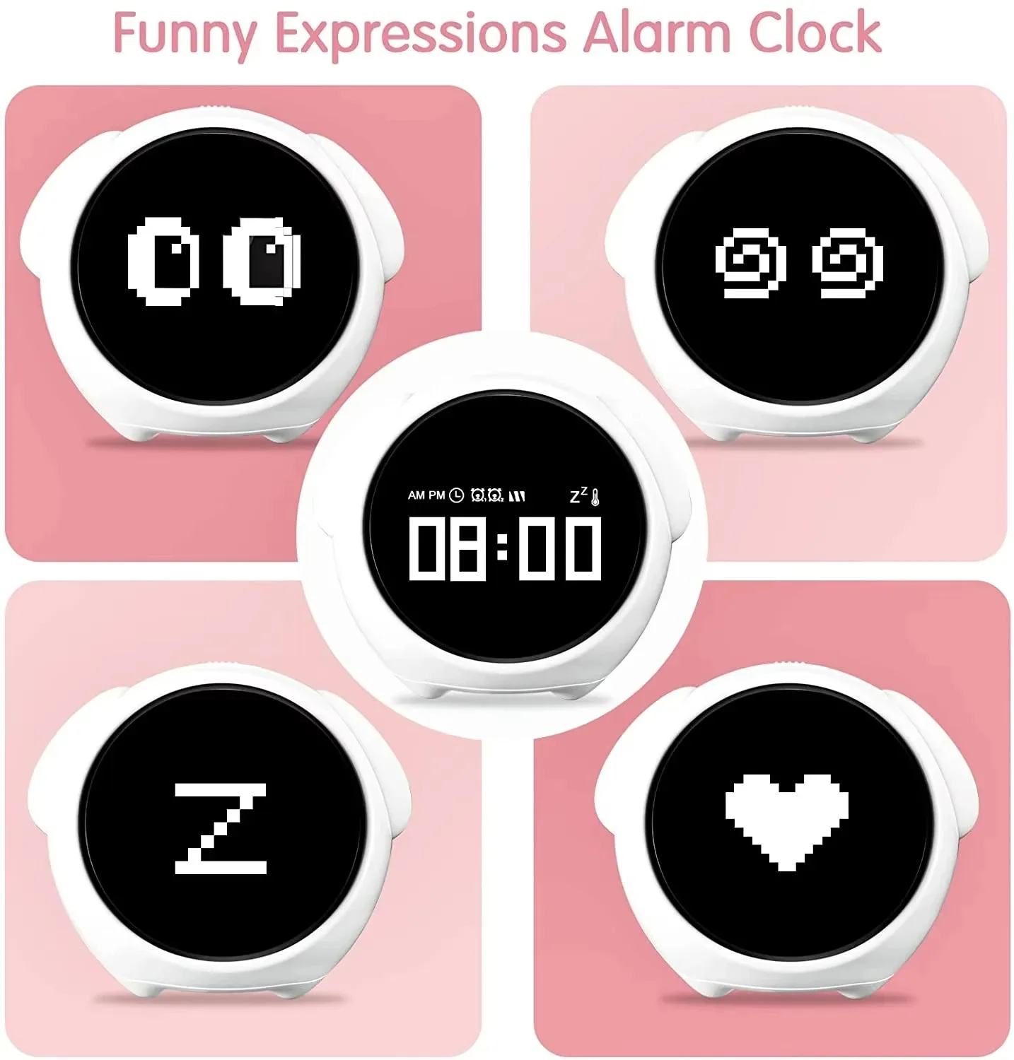 Réveil Numérique Enfant | Horloge LED Intelligente avec Fonction Snooze | Design Mignon pour un Réveil Doux