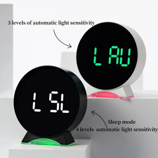 Réveil Numérique LED avec Lumière Ambiante et Double Alarme | Affichage Complet pour Un Réveil Personnalisé