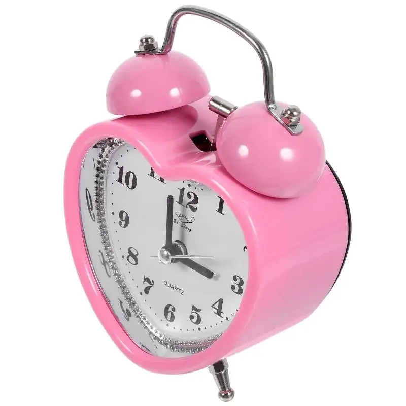 Roze wekker met hartmotief