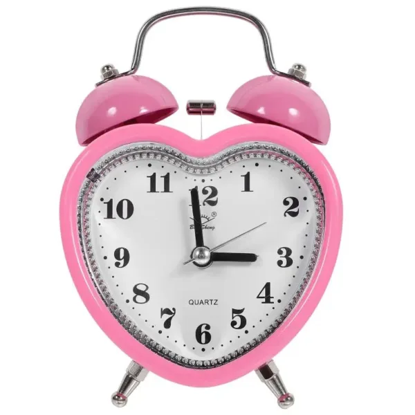 Roze wekker met hartmotief