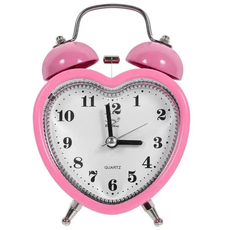 Roze wekker met hartmotief