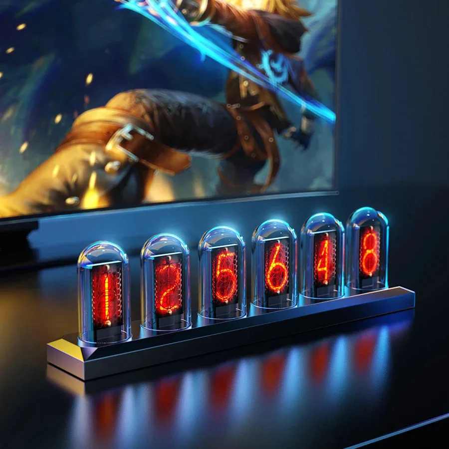 Nixie buizen klok, retro stijl