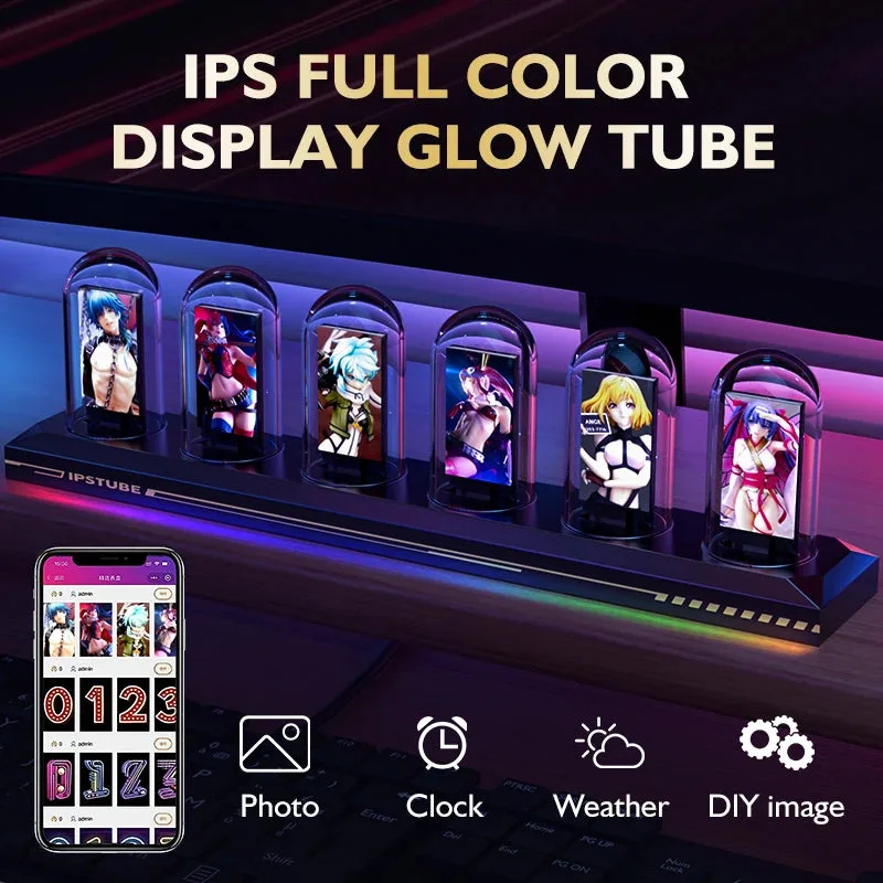 Nixie tubes in RGB, personaliseerbare wandklok