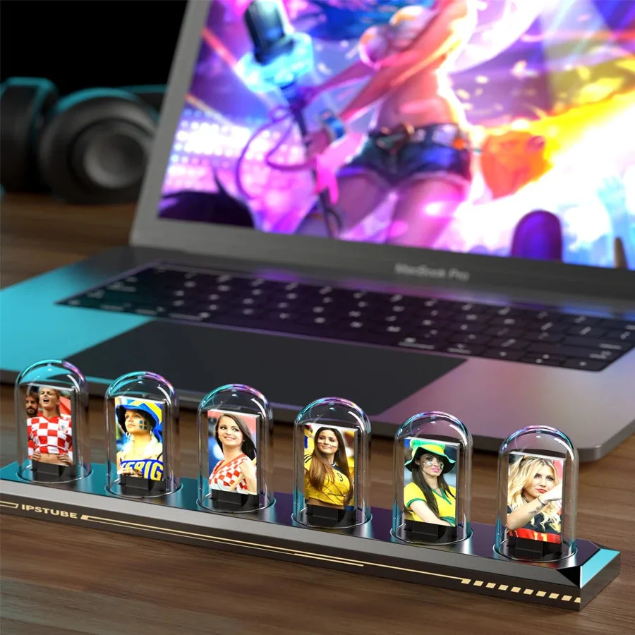 Led nixie klok, futuristisch ontwerp