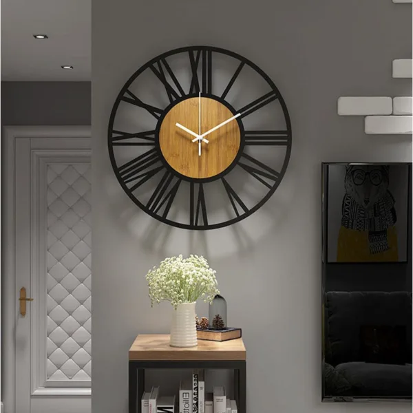 Scandinavische houten wandklok, stijlvol en modern