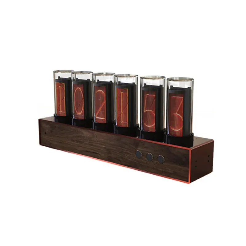Vintage houten wandklok in zilver, rood of zwart