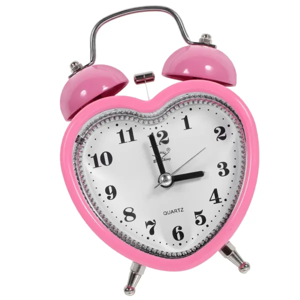 Roze wekker met hartmotief