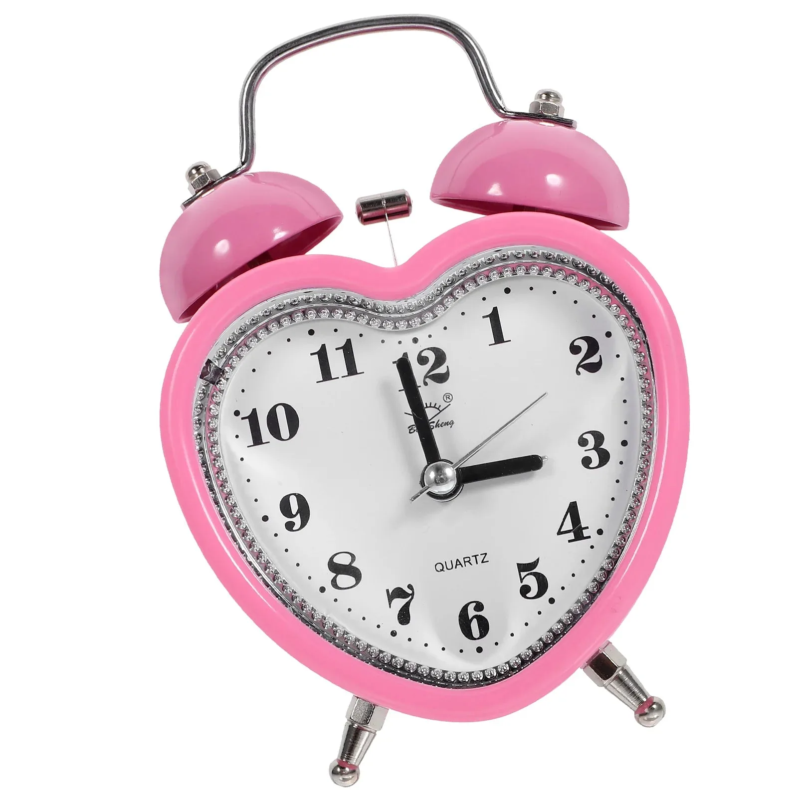 Roze wekker met hartmotief