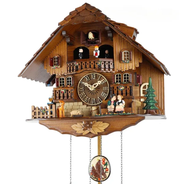 Wandklok koekoek, met Romeinse of Arabische wijzerplaat