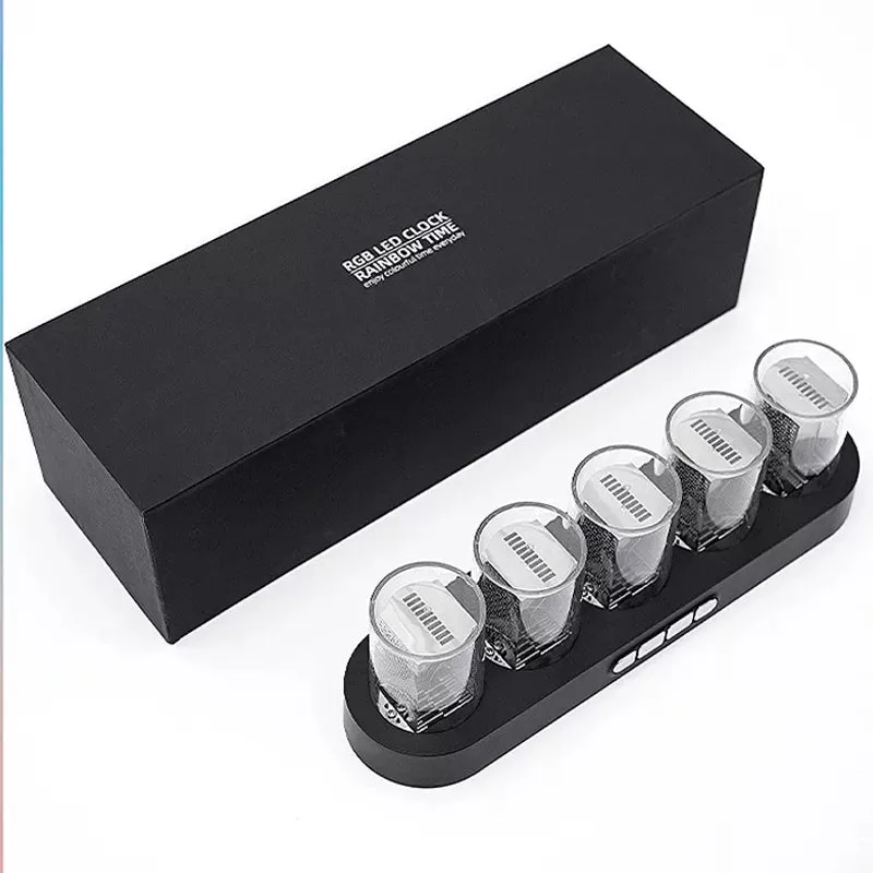 Nixie tube clock, in hout, zwart of wit