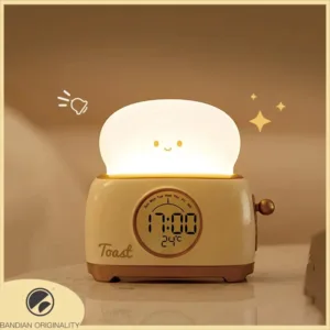 Veilleuse LED | Réveil Numérique avec Affichage de la Température | Design Mignon pour Sommeil Apaisé