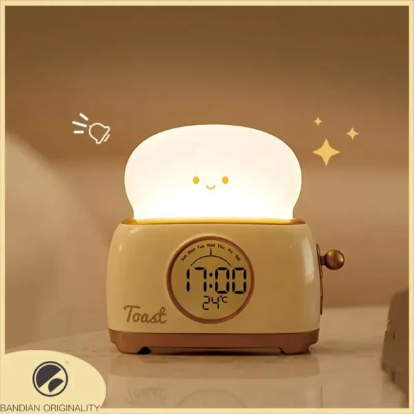 Veilleuse LED | Réveil Numérique avec Affichage de la Température | Design Mignon pour Sommeil Apaisé