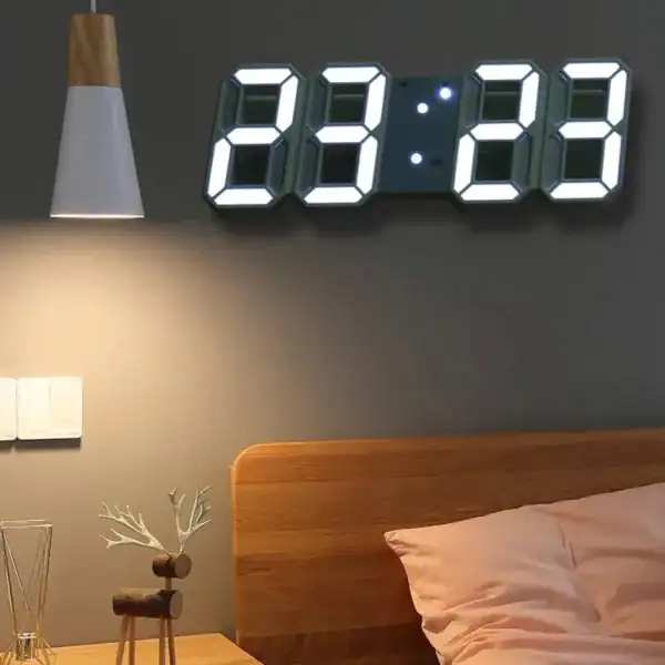 Digitale led wandklok, modern ontwerp, foto 3
