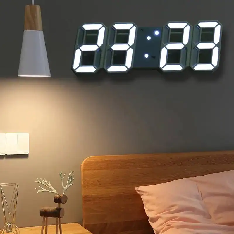 Digitale led wandklok, modern ontwerp, foto 3