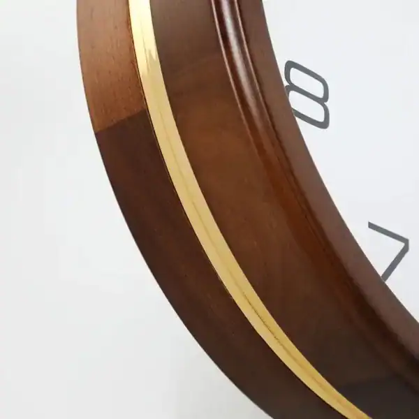 Dubbelzijdige wandklok aan muurarm, hout, wit-zwart of wit-goud, foto 7
