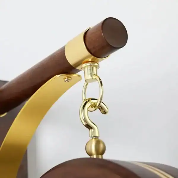 Dubbelzijdige wandklok aan muurarm, hout, wit-zwart of wit-goud, foto 5