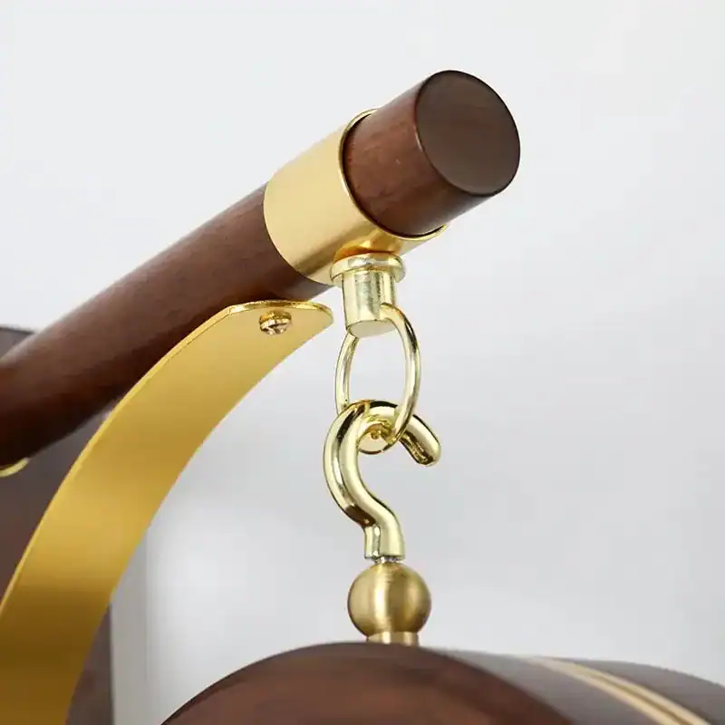 Dubbelzijdige wandklok aan muurarm, hout, wit-zwart of wit-goud, foto 5