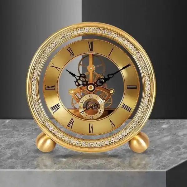 Gouden tafelklok, 10 of 15 cm, foto 5