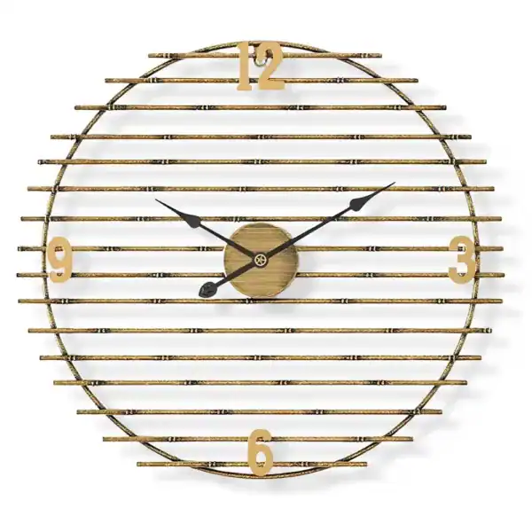 Gouden wandklok van metaal, decoratief, foto 15