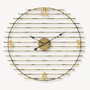 Gouden wandklok van metaal, decoratief