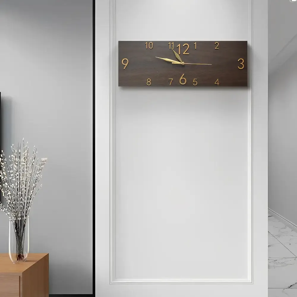Rechthoekige wandklok, houten uitvoering in verschillende maten