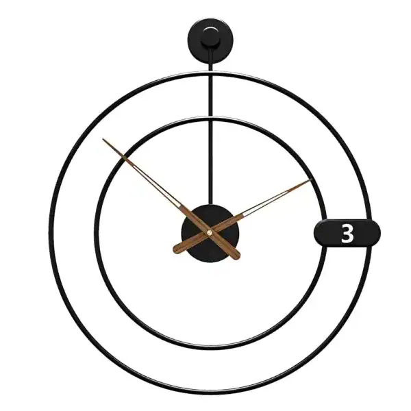 Grote ronde wandklok met twee verschoven ringen, 50 cm, foto 5
