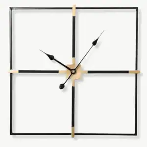 Grote wandklok minimalistisch in vierkante vorm