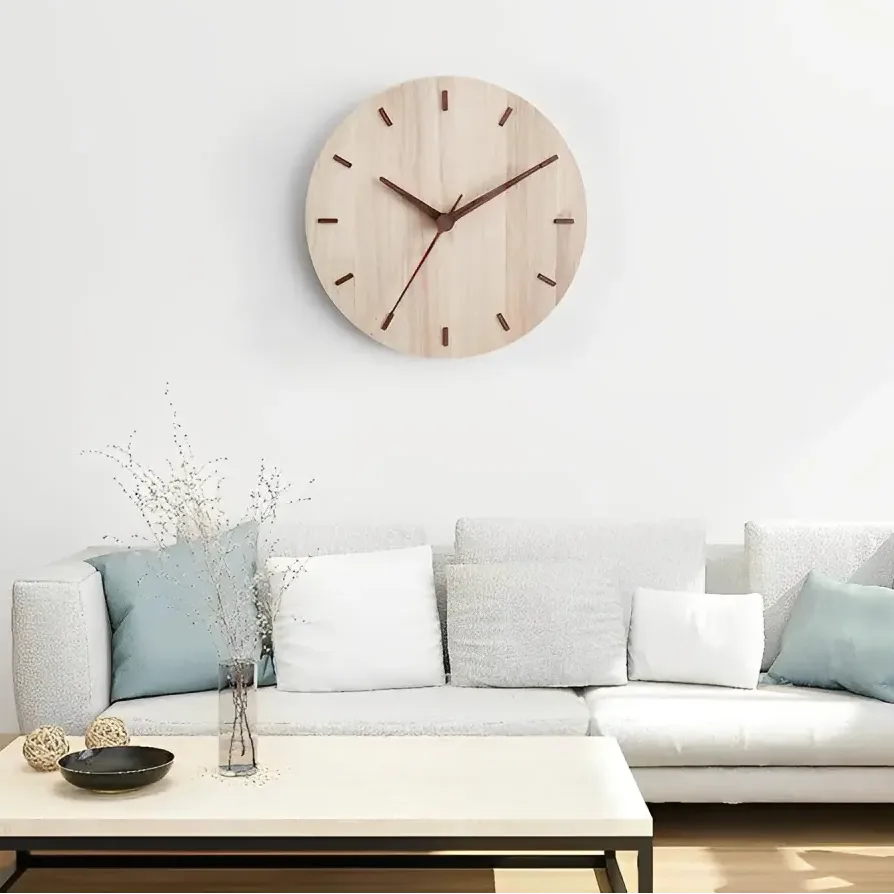 Horloge Murale Bois Minimaliste