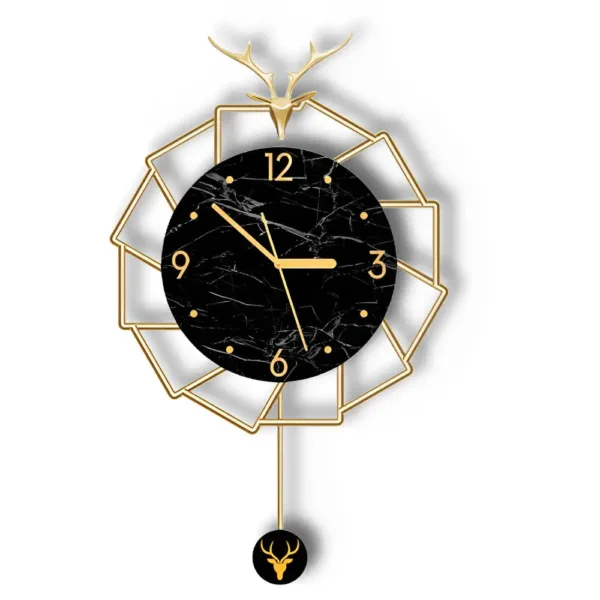 Luxe wandklok goud, met marmer
