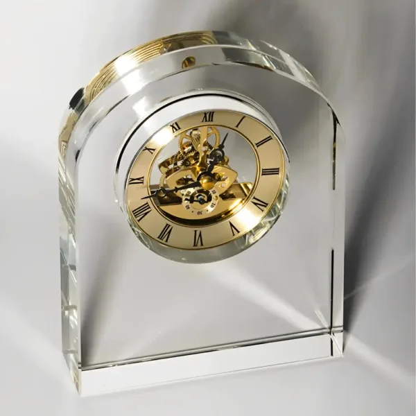 Bureauklok design, met transparante afwerking