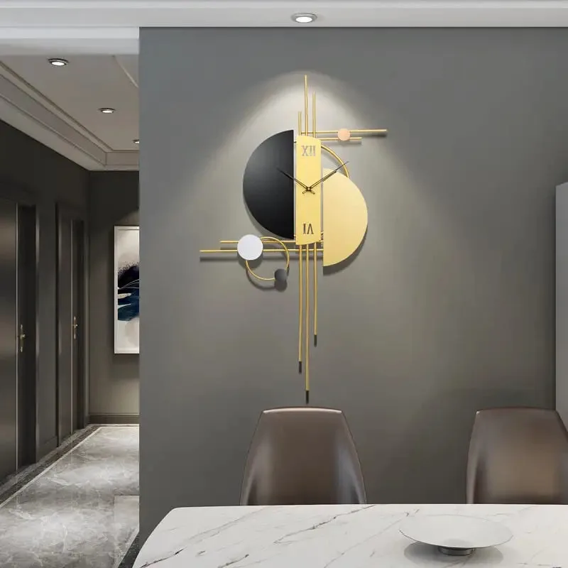 Luxe wandklok, modern met gouden randen