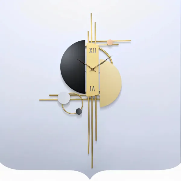 Luxe wandklok, modern met gouden randen
