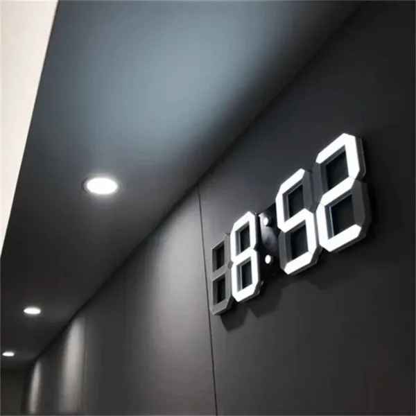 Digitale led wandklok, modern ontwerp