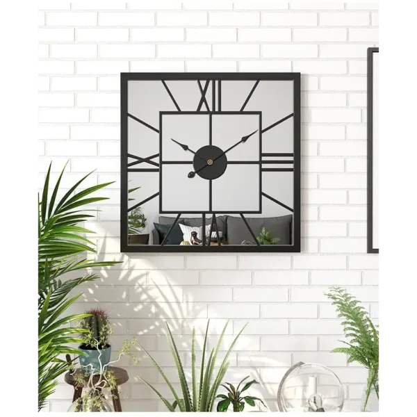 Horloge Murale Carrée Miroir