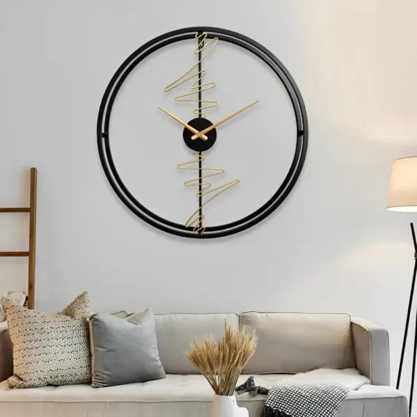 Design wandklok vierkant, zwart of goud